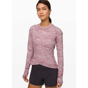 Lululemon Close To Crossing Long Sleeve Women Sz M Rulu Space Dye Camo Yoga Run